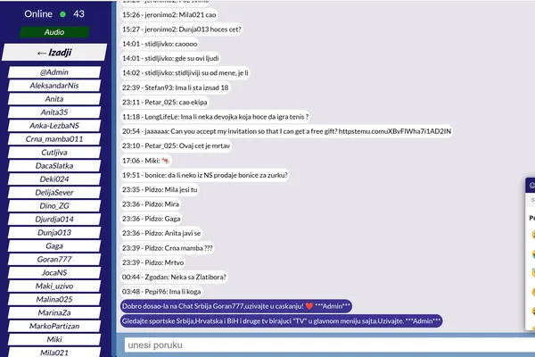 dizajn chat srbija web aplikacije
